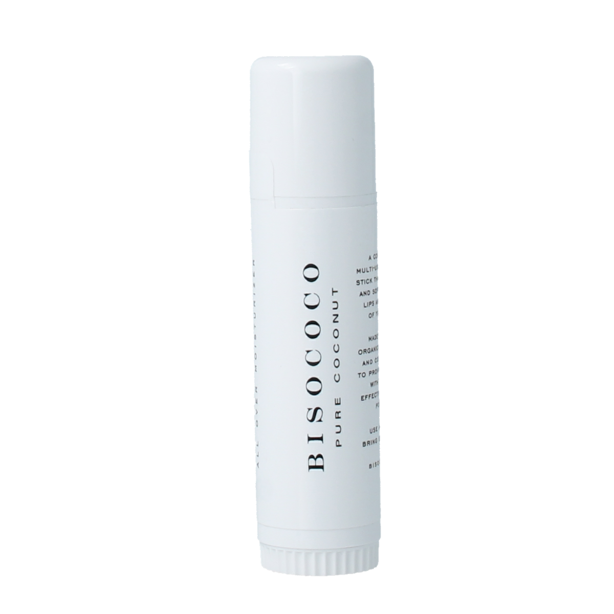 Bisococo Body moisturizing stick 17g, creamy balm in a white container, designed for smooth, hydrated skin.