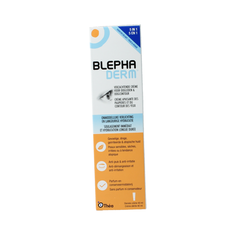 Blephaderm eye care product in a 40ml bottle, designed for eyelid skin care and rejuvenation.