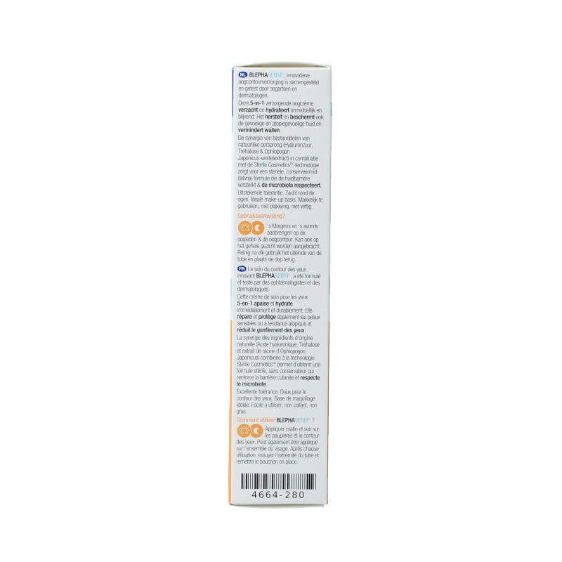 Blephaderm eye care product in a 40ml bottle, designed for eyelid skin treatment with Blephaderm branding.