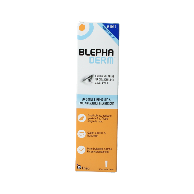 Blephaderm eye care product in a 40ml bottle, designed for eyelid skin care and eye area treatment.