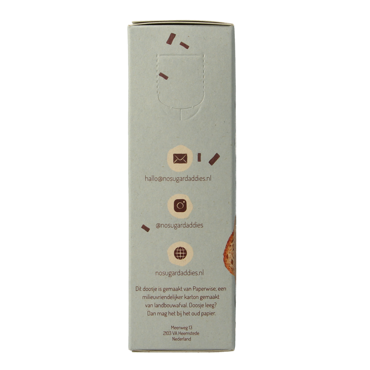 No Sugar Daddies Choco chunks melk bio broodbeleg spread on bread, showing creamy milk chocolate chunks in a jar.