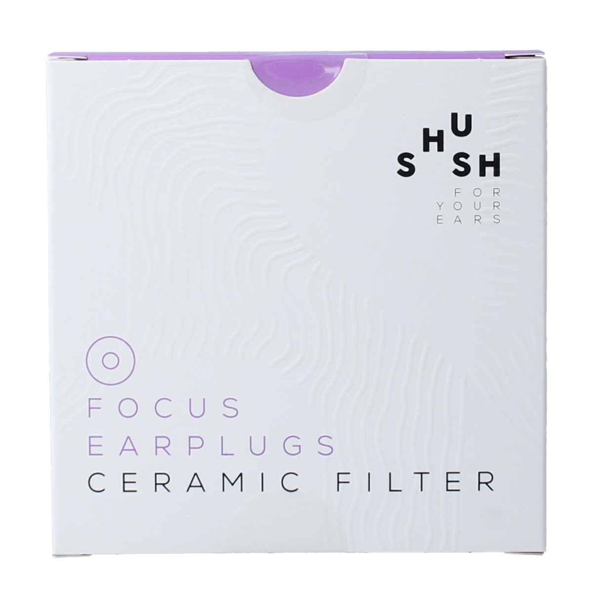 Shush Focus earplugs in a pair, designed for hearing protection, with a soft, ergonomic fit for comfortable wear.