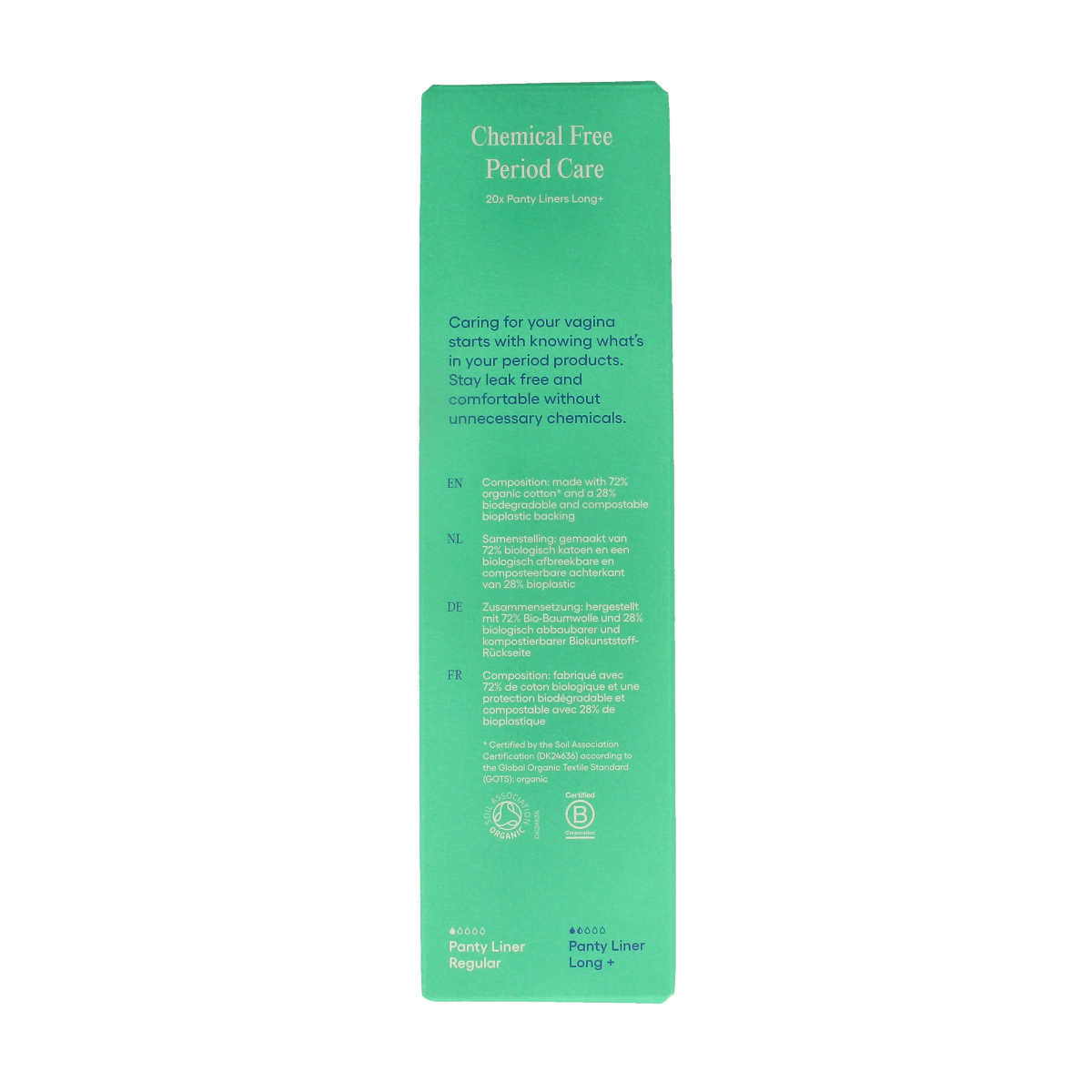 Yoni brand long inlegkruisjes, dameshygiëne, 20-pack, white, soft fabric with discreet fit, designed for comfort and protection