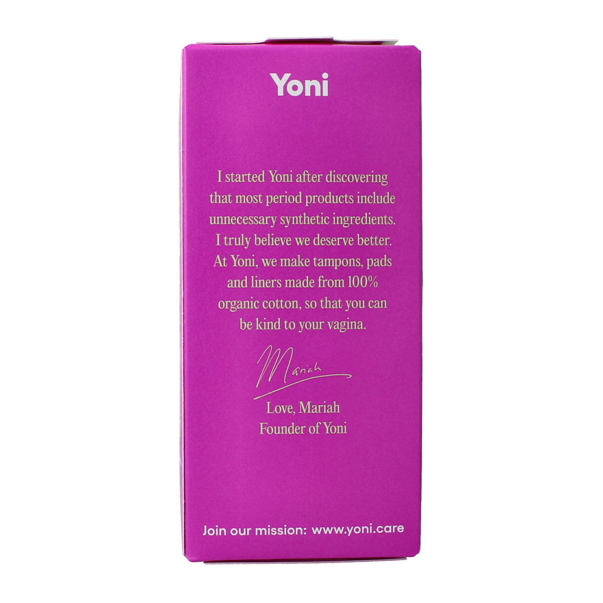 Yoni super tampons with applicator, pack of 14, designed for feminine hygiene and comfort during menstruation.
