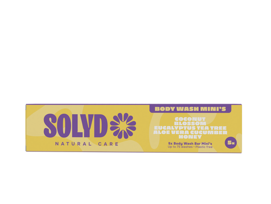 Solyd Discovery Set Body Bars in 50g, natural Lichaamsverzorging product with colorful packaging and multiple soap bars.
