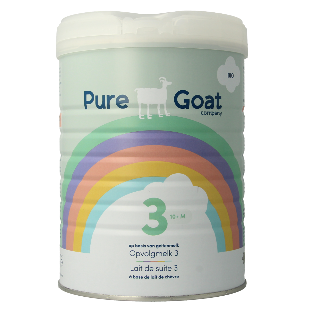 Pure Goat baby follow-up milk in 800g bio packaging, suitable for infants and toddlers.