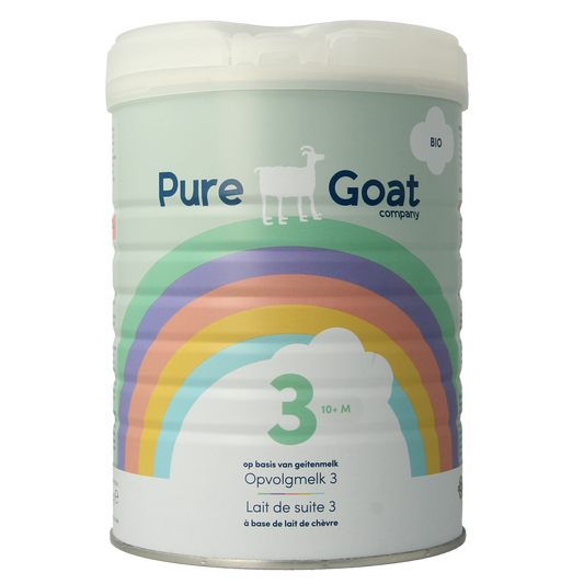 Pure Goat baby follow-up milk in 800g bio packaging, suitable for infants and toddlers.