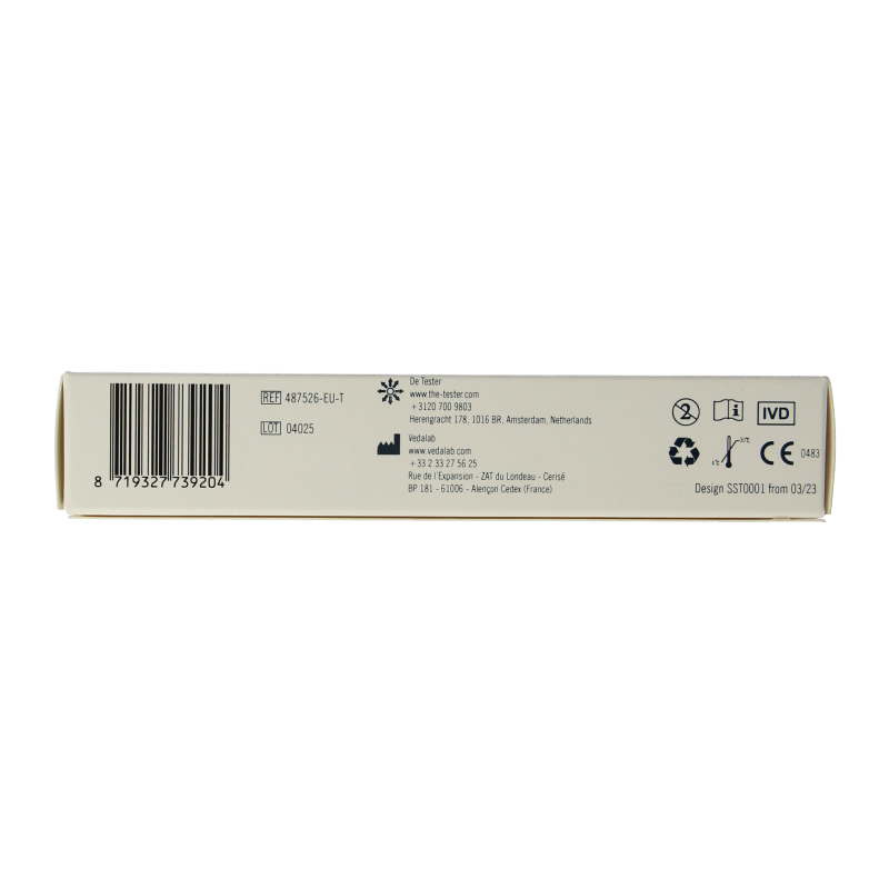 The Tester Syfilis self-test kit in packaging, designed for at-home syphilis testing, with the brand logo visible on the box.
