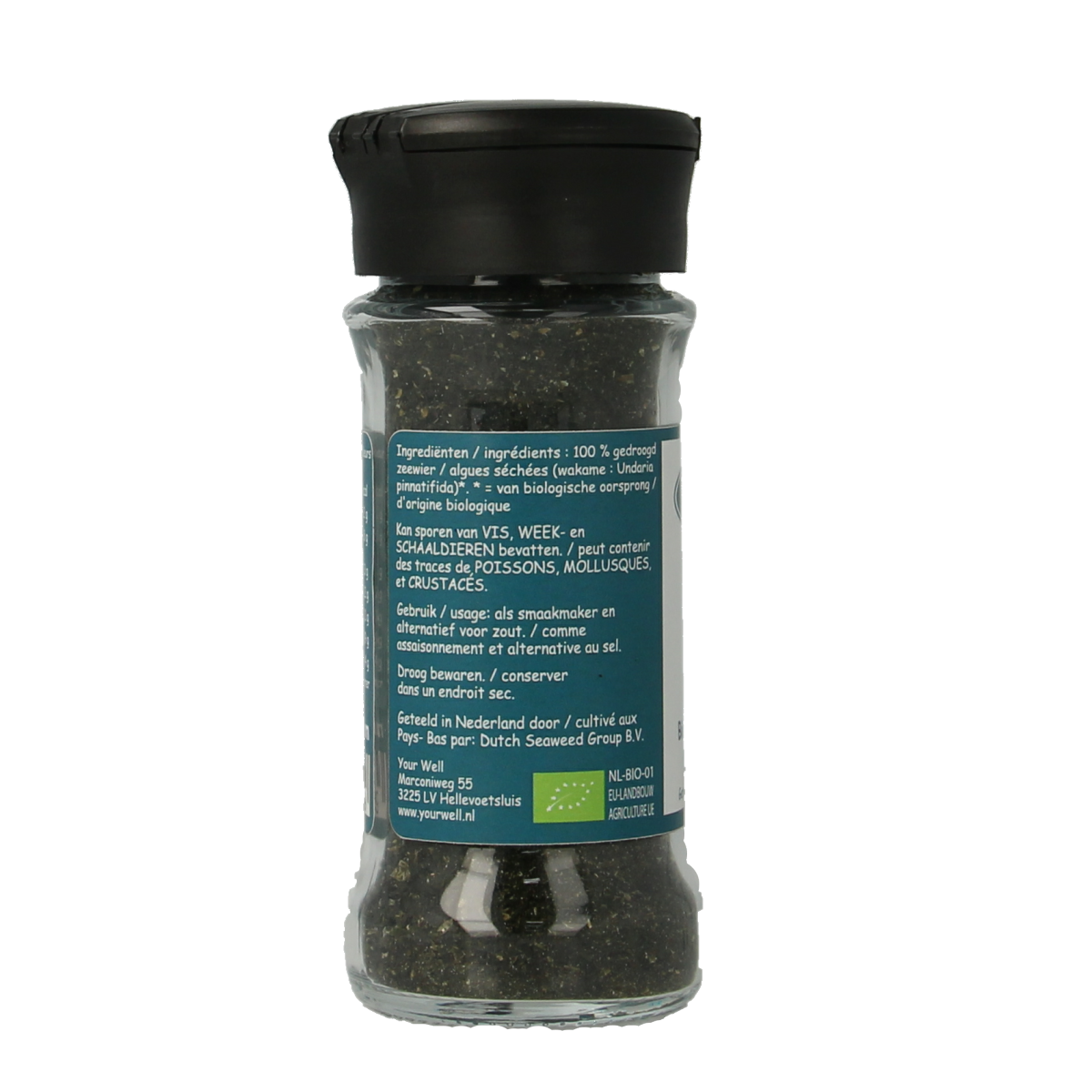Salterra bio Wakame seaweed in a 30g package, fresh dried green seaweed for culinary use, natural and organic product.