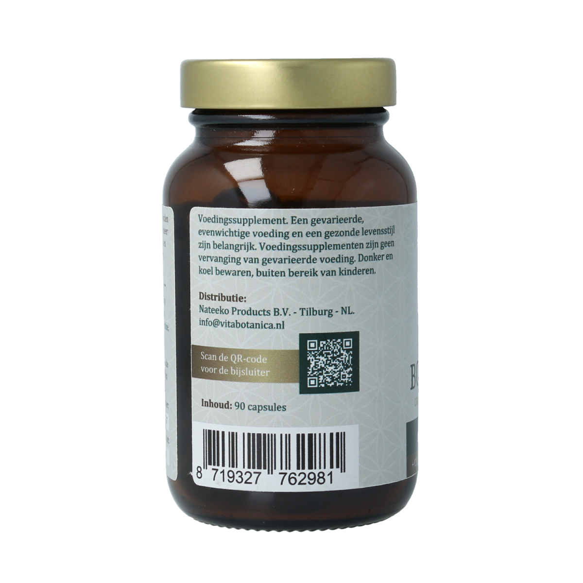 Vita Botanica Shilajit capsules in a bottle, dietary herbal supplement from the Vita Botanica Kruidenpreparaten line.