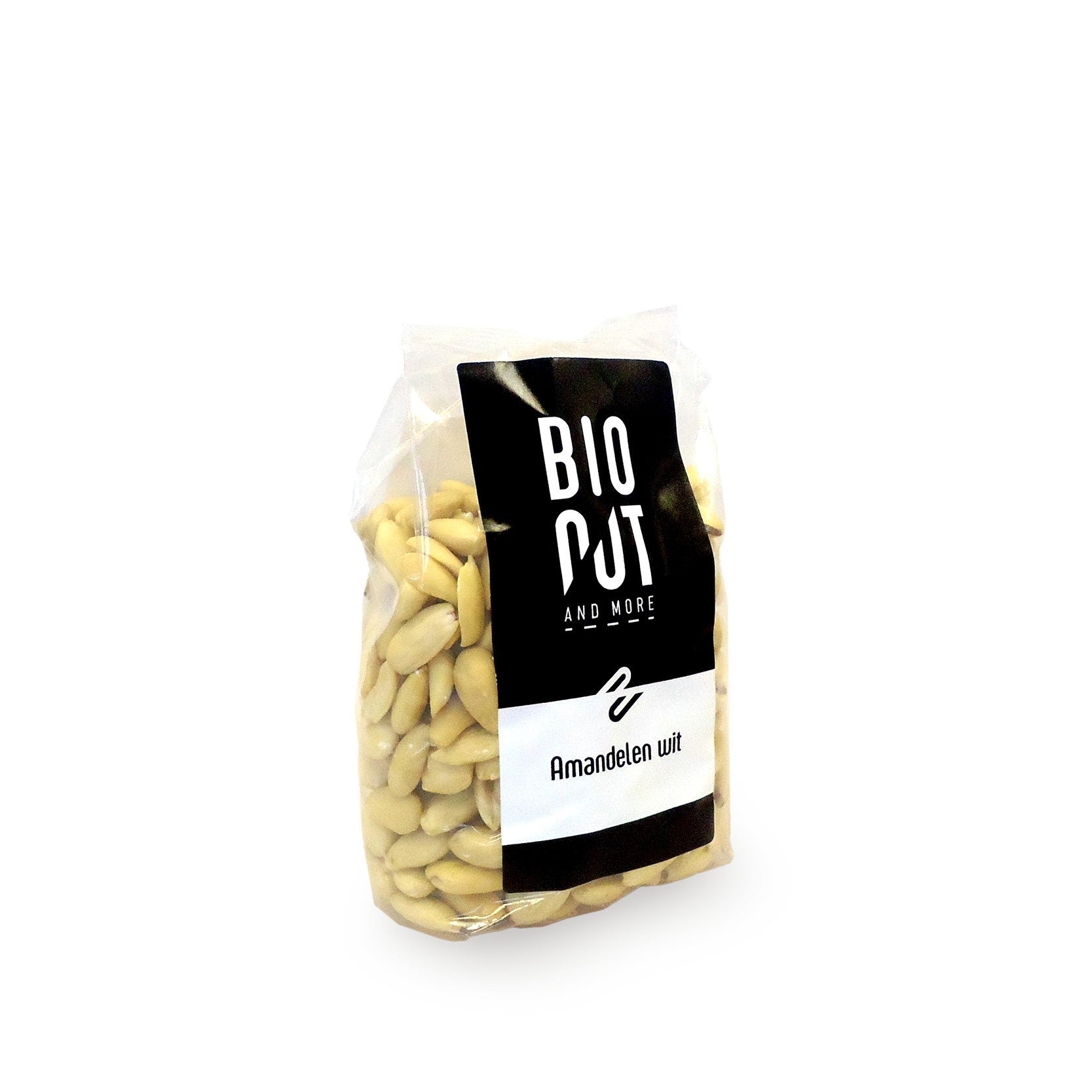 Bionut organic white almonds in a 500g package, perfect for healthy snacks and quick bites.
