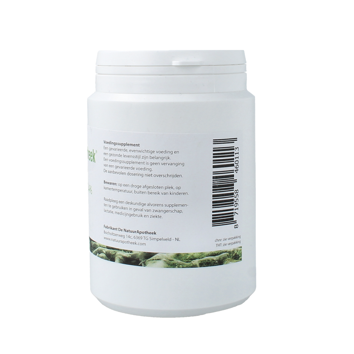 Natuurapotheek Ginkgo biloba 24% 100mg capsules, herbal supplement in a bottle, natural plant extract for cognitive support