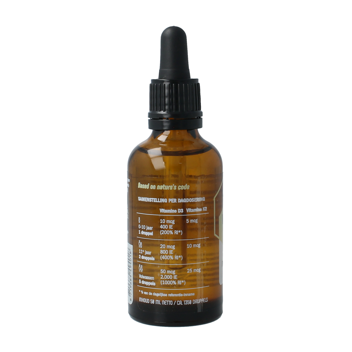 Nutalis Vitamin D3 and K2 drops in a 50ml bottle, supplement with natural vitamin multivitamin supplement, Nutalis brand.