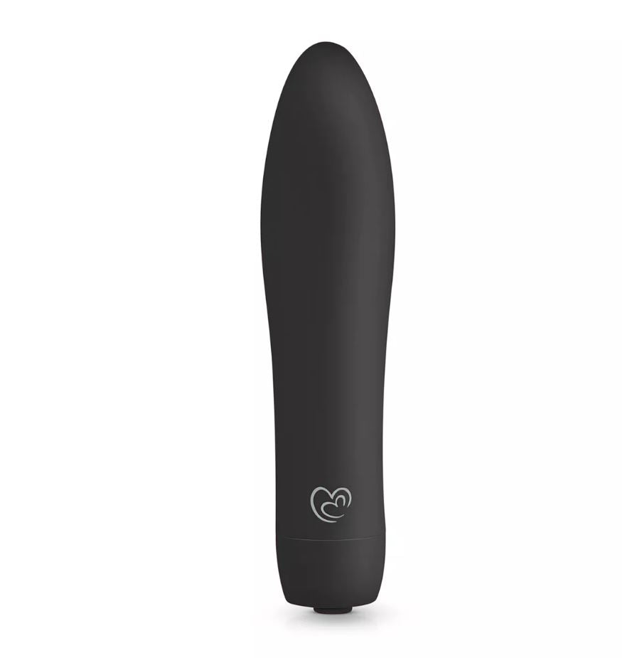 EasyToys rechargeable bullet vibrator in black, compact and sleek, designed for intimate pleasure and discreet use.