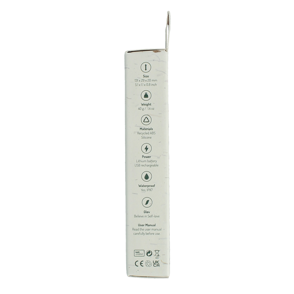 Glov Hana eco G-spot vibrator in green, compact and ergonomic design, shown on a plain background.