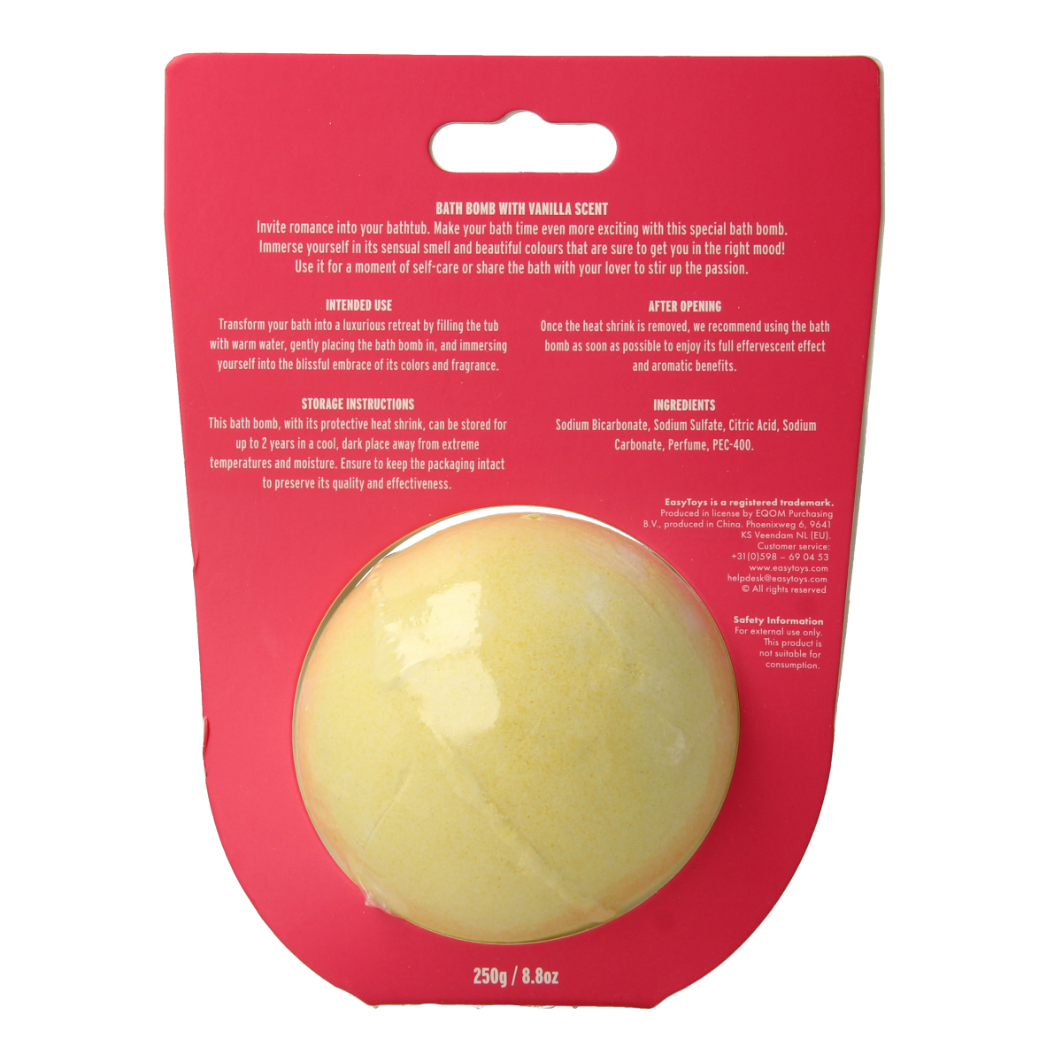 EasyToys Vanille Badbruisbal for bath and shower, 1 piece, soft and colorful bath sponge for relaxing bathing experience.