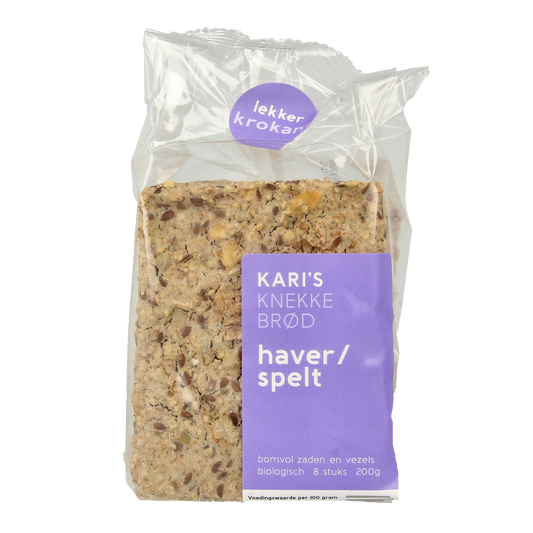 Kari's Crackers  Knekkebrod haver/spelt bio 185.00 Gram
