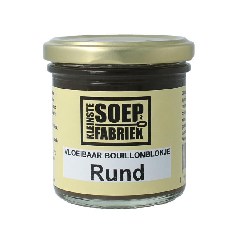 Kleinstesoepfabriek organic beef bouillon cube in a 150ml liquid form, for soups and broths.