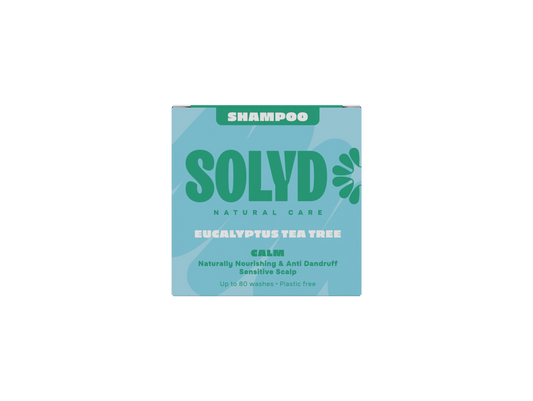 Solyd Eucalyptus Tea Tree Shampoo Bar, 60g, natural hair care product with fresh eucalyptus and tea tree ingredients
