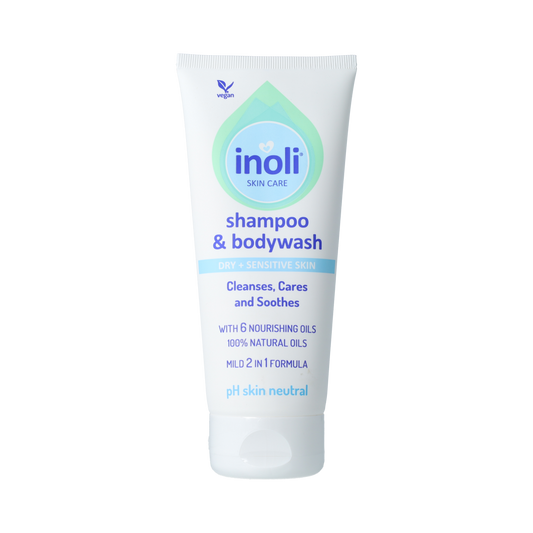 Inoli vegan shampoo and hair care cream in a 200ml bottle, suitable for natural, nourishing hair treatment.