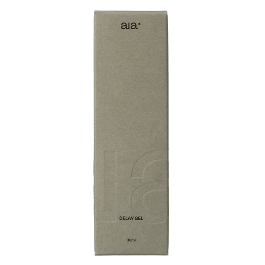 Aia* Delay gel bottle, 30ml, a personal lubricant and delay gel for intimate use, with the product label visible.
