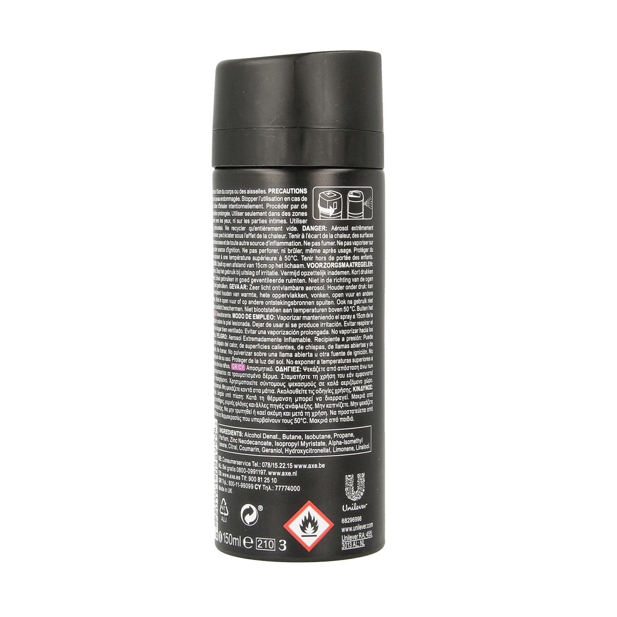 AXE Deodorant Bodyspray Excite 150ml spray bottle with logo and vibrant packaging, designed for fresh, masculine scent.