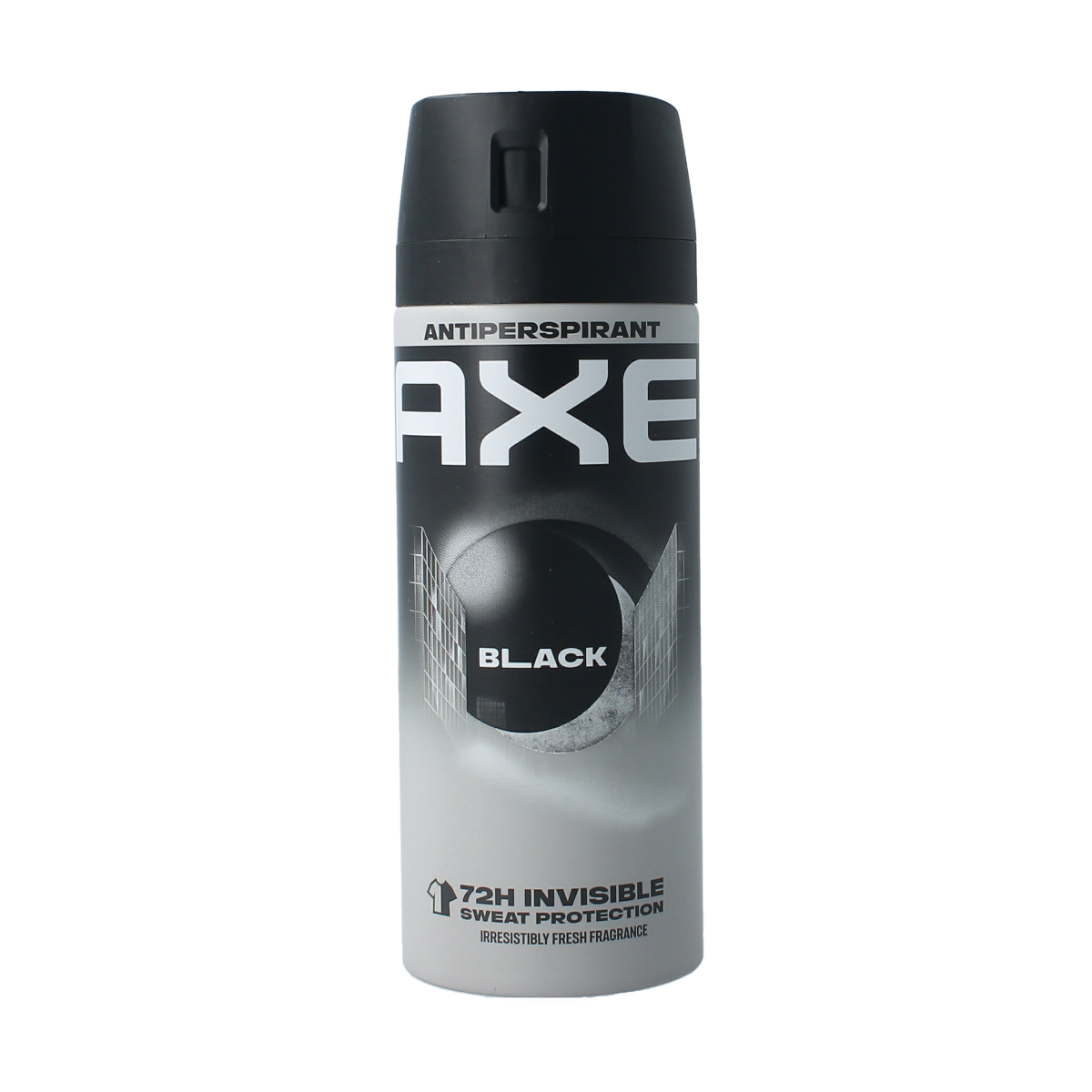 AXE Anti-Perspirant Black deodorant spray bottle, 150ml, with black and silver packaging visible in the image.