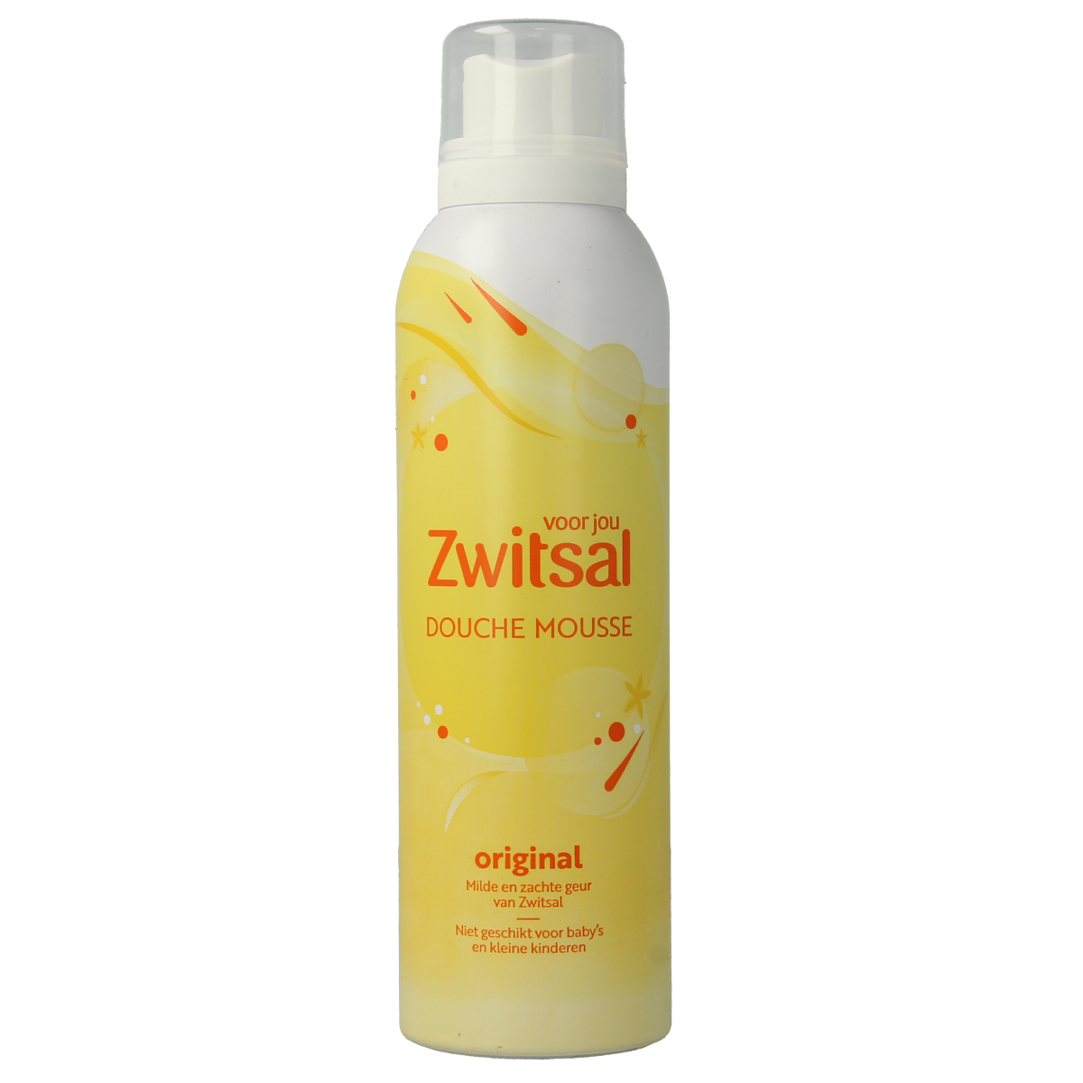 Zwitsal Douche Mousse Original in 200ml bottle, gentle baby and toddler body wash with soft, foamy texture.
