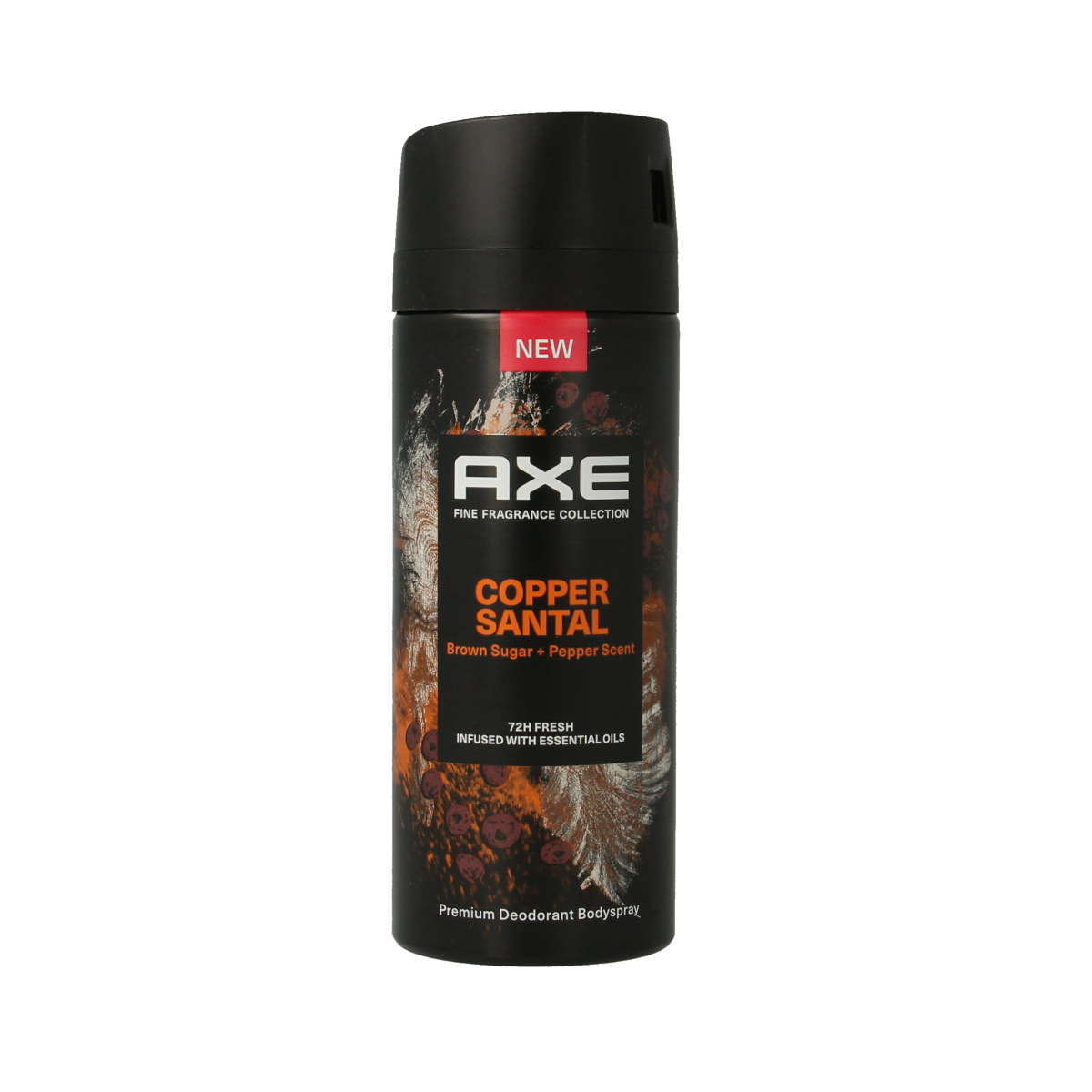 AXE Deodorant Bodyspray Kenobi Copper Santal 150ml, spray bottle with sleek copper and tan design, suitable for everyday freshness.