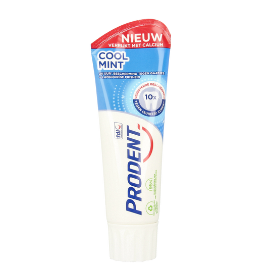 Prodent Coolmint toothpaste in a 75ml tube, featuring fresh coolmint flavor and effective oral cleansing properties.
