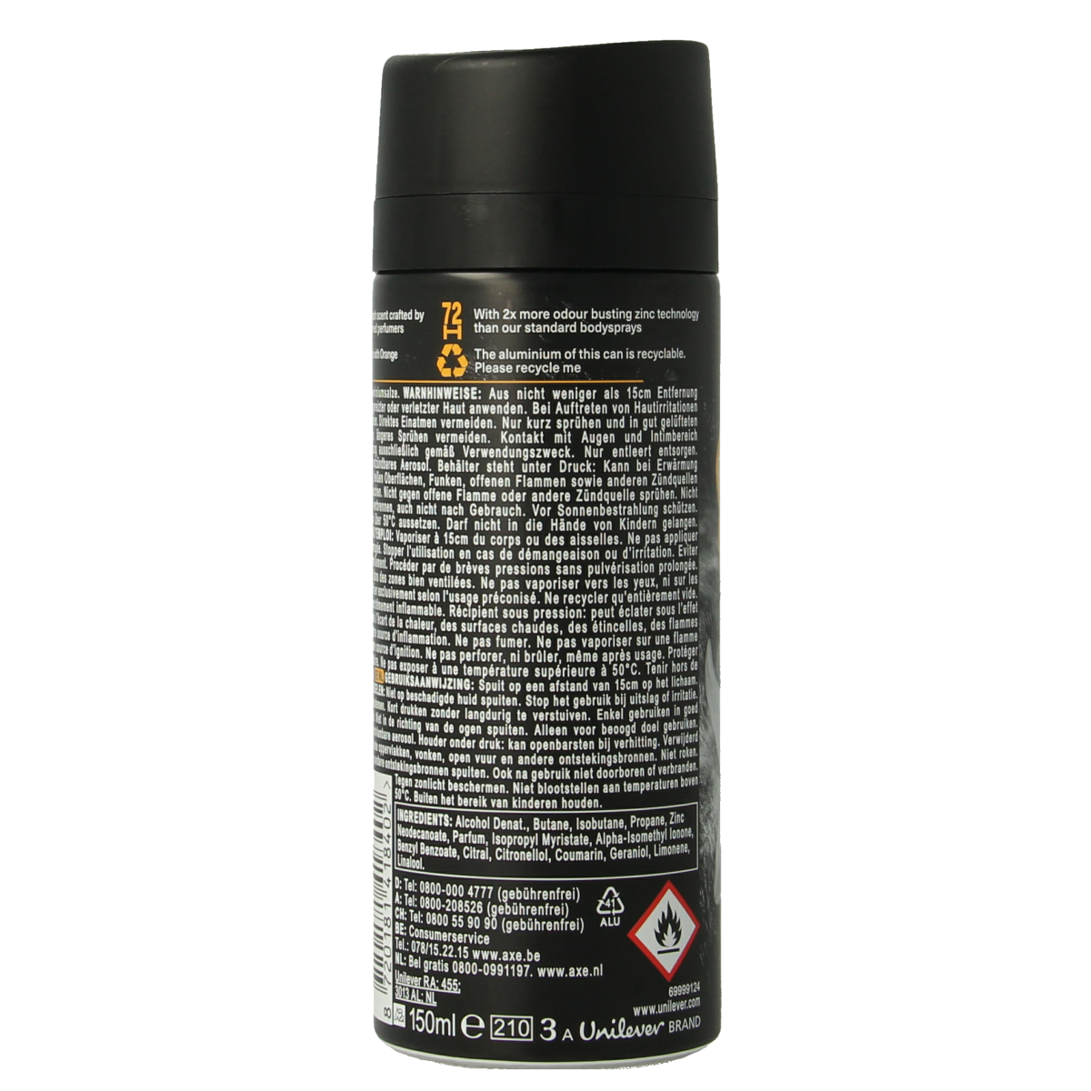 AXE Deodorant bodyspray black vanilla 150.00 Milliliter