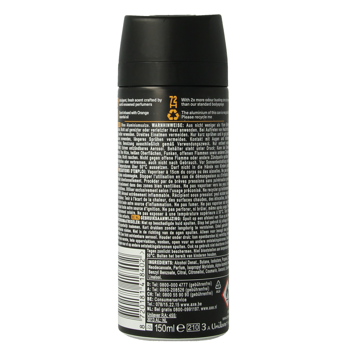AXE Deodorant bodyspray black vanilla 150.00 Milliliter