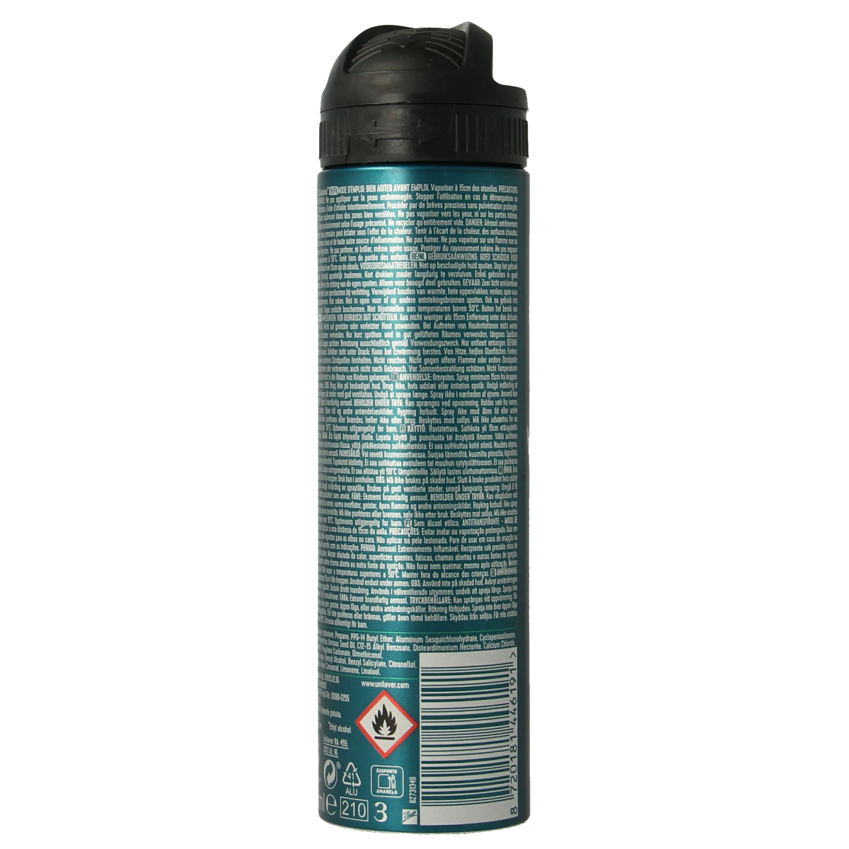 Rexona 72h Sensitive Deodorant Spray 150ml bottle with spray nozzle, designed for gentle, long-lasting odor protection.