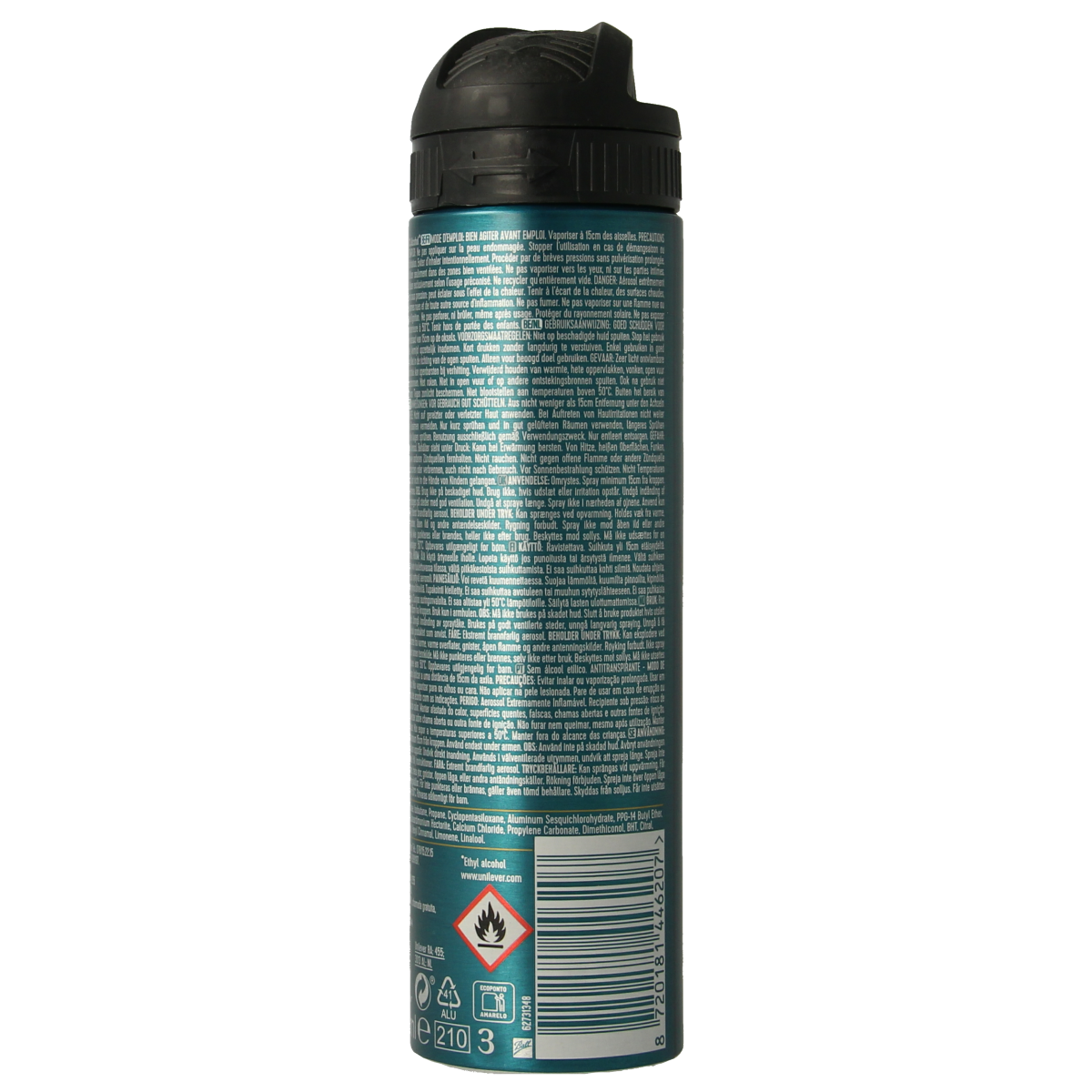 Rexona Sport Cool deodorant spray 72h, 150ml bottle, with a sleek design and blue cap, showing the product label.