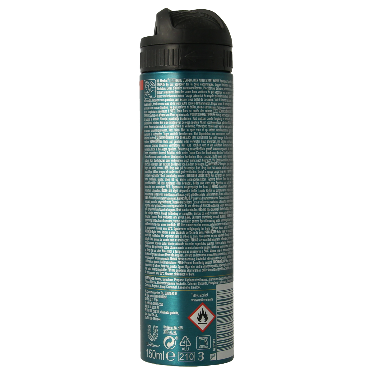 Rexona Sport Cool deodorant spray in 150ml bottle, showcasing the Rexona brand and product packaging.