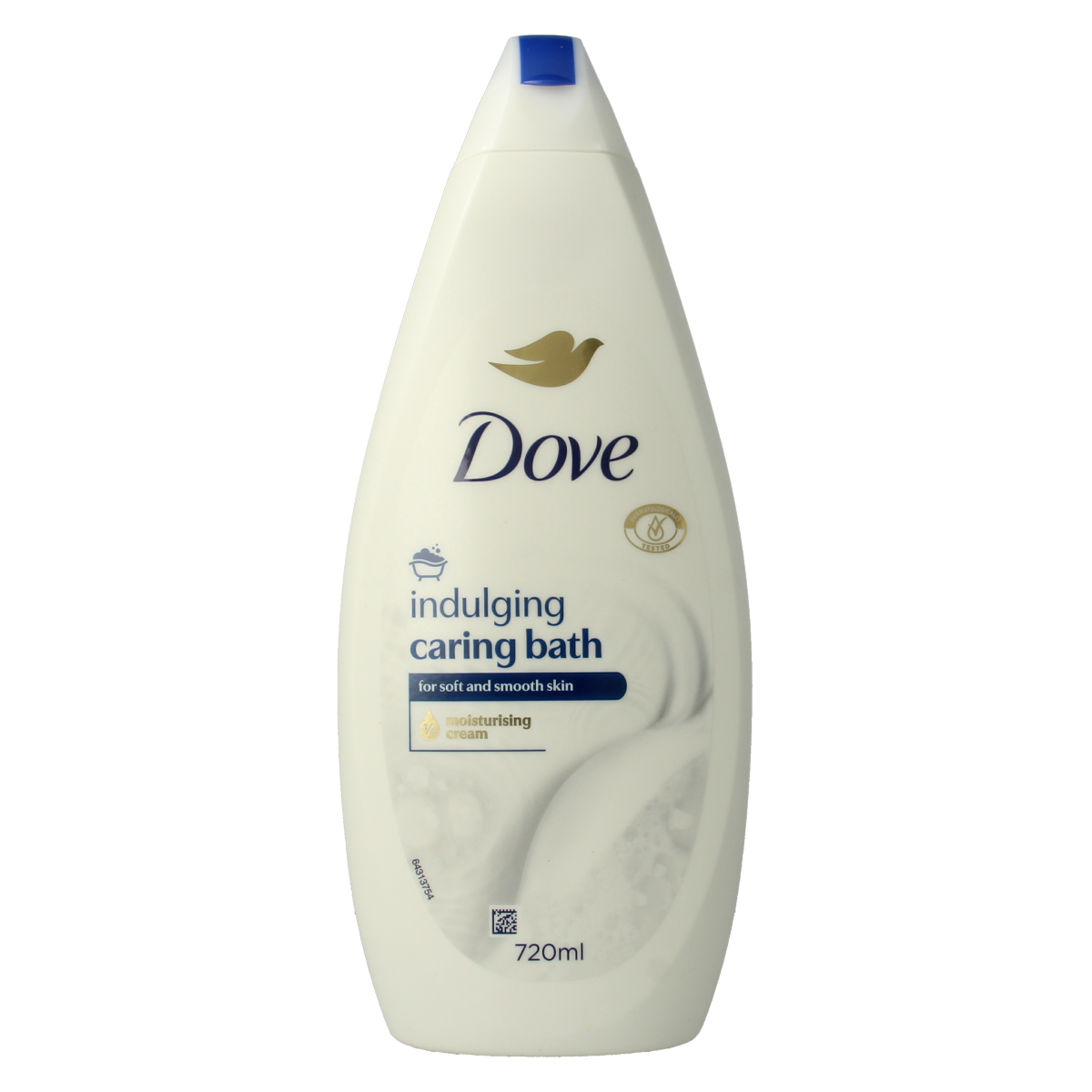 Dove Bad en Douche bottle with 720ml size, featuring the product label and cap, ideal for daily shower use.