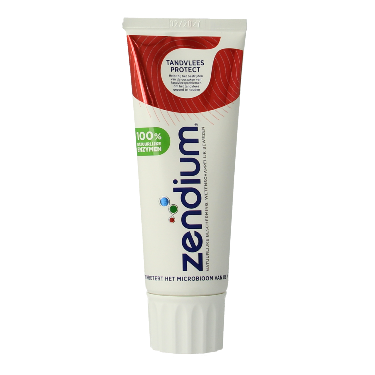 Zendium Tandpasta voor tandvleesbescherming in 75ml tube, natuurlijk formulering voor gezonde mond en tandvlees.