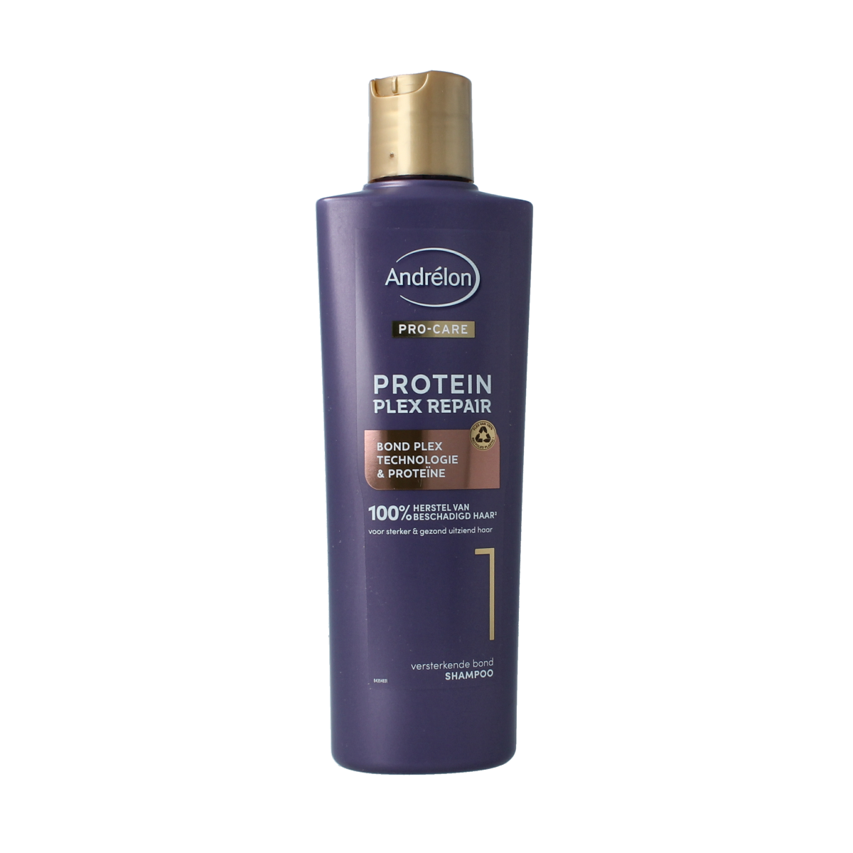 Andrelon Pro Care Protein Plex Repair shampoo bottle, 250ml, for hair repair and strengthening.