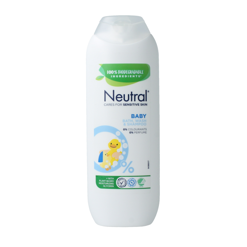 Neutral Baby 2-in-1 shampoo and wash bottle for infants and toddlers, 250ml, gentle baby skincare product.
