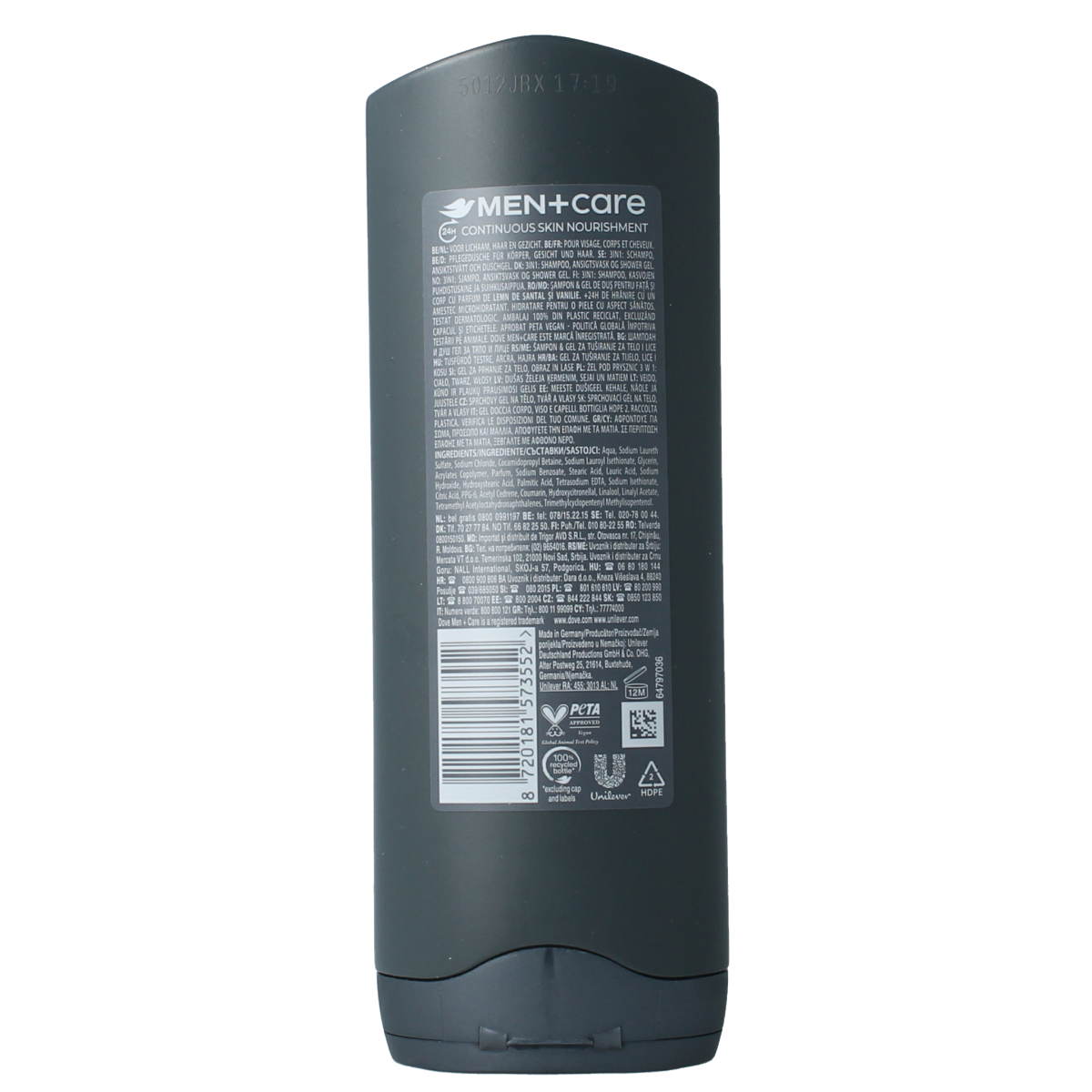 Dove Showergel men sandalwood & vanilla 250.00 Milliliter