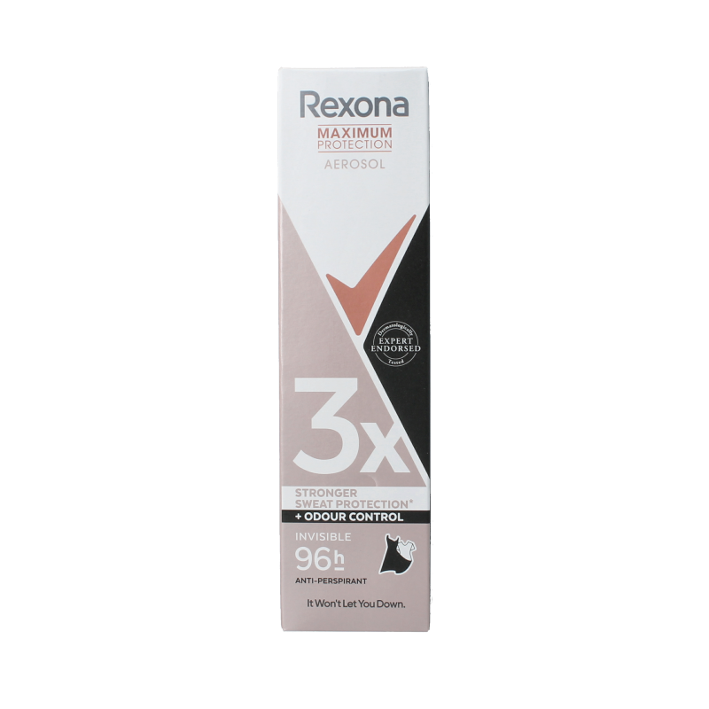 Rexona Max Pro Invisible deodorant spray in 150ml bottle showing the aerosol can and brand logo.