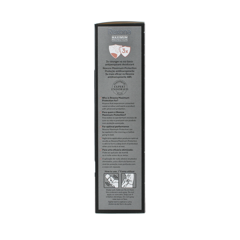Rexona Max Pro Invisible deodorant spray, 150ml, with a sleek silver and blue can showing the Rexona branding.