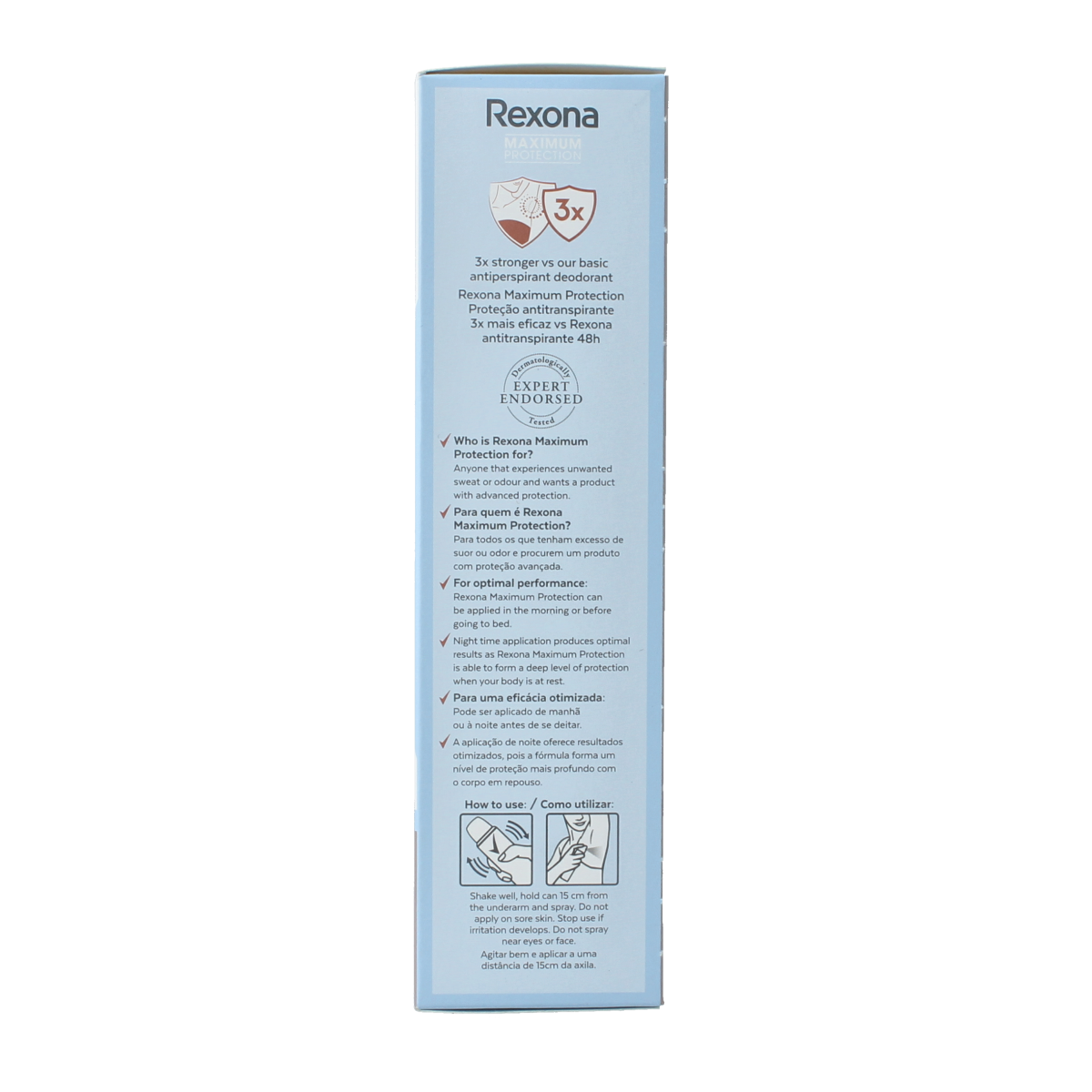 Rexona Max Pro Clean Scent deodorant spray in 150ml bottle, showcasing the Rexona brand and aerosol can design.