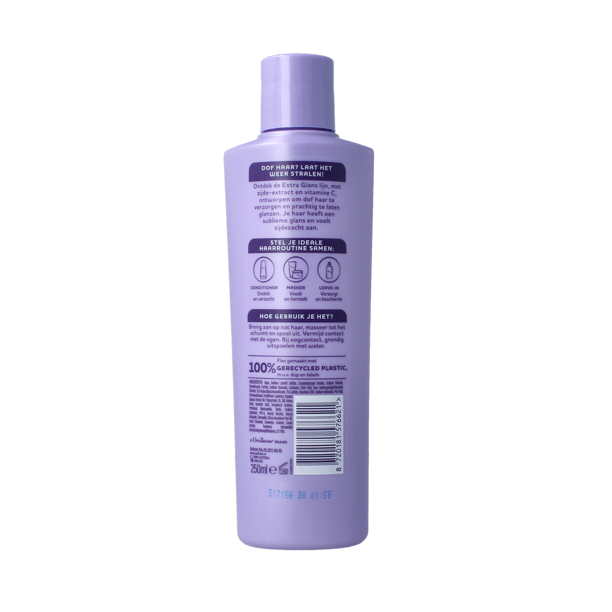Andrelon Shampoo Glans & Care 250ml bottle, showcasing the hair care product with sleek packaging and branding.