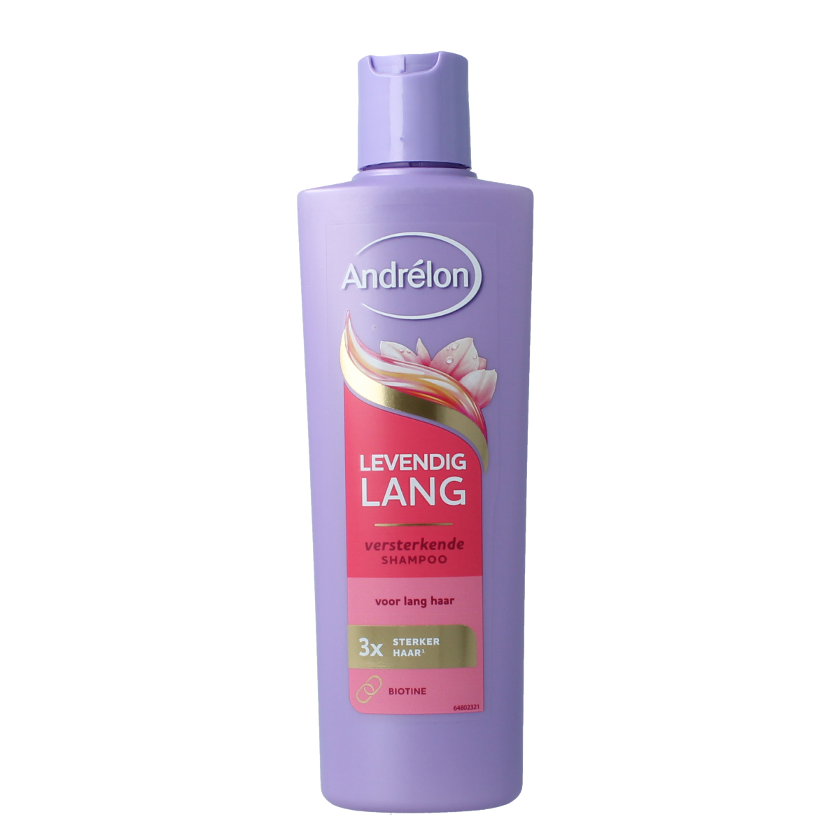 Andrelon levendig lang shampoo in a 250ml bottle, designed for vibrant long hair, shown in the image.