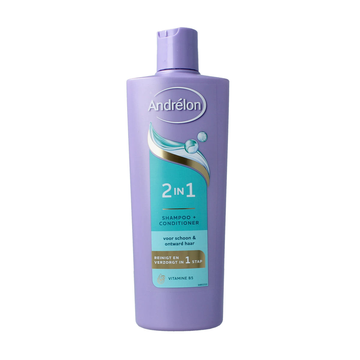 Andrelon 2-in-1 shampoo for hair care, 400ml bottle, featuring the product label and packaging design