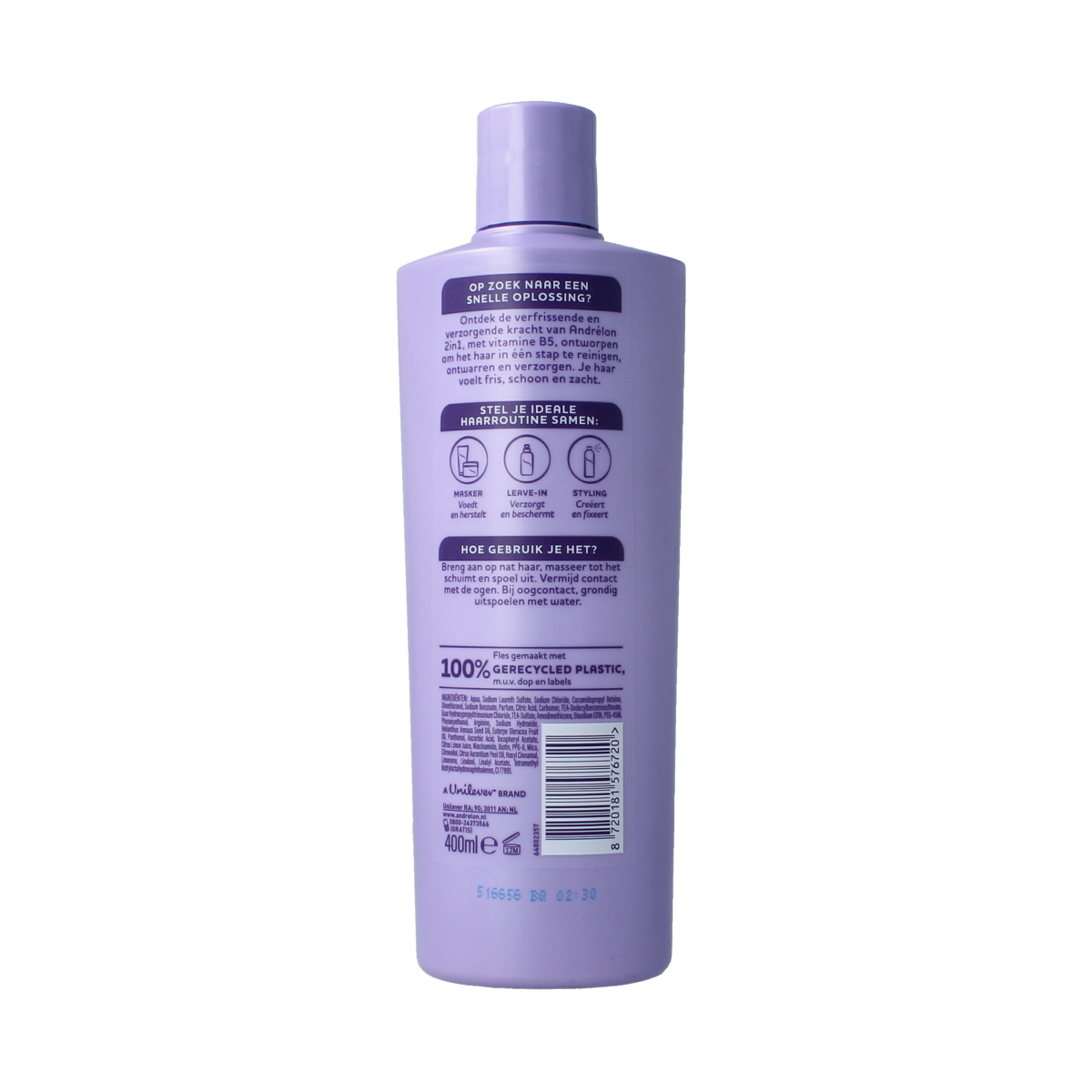 Andrelon 2-in-1 shampoo and conditioner for hair care in a 400ml bottle, featuring the Andrelon brand on the label