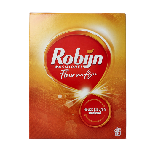 Robijn fleur & fijn laundry detergent in 550g bottle, showcasing the cleaning product for delicate and floral laundry care.