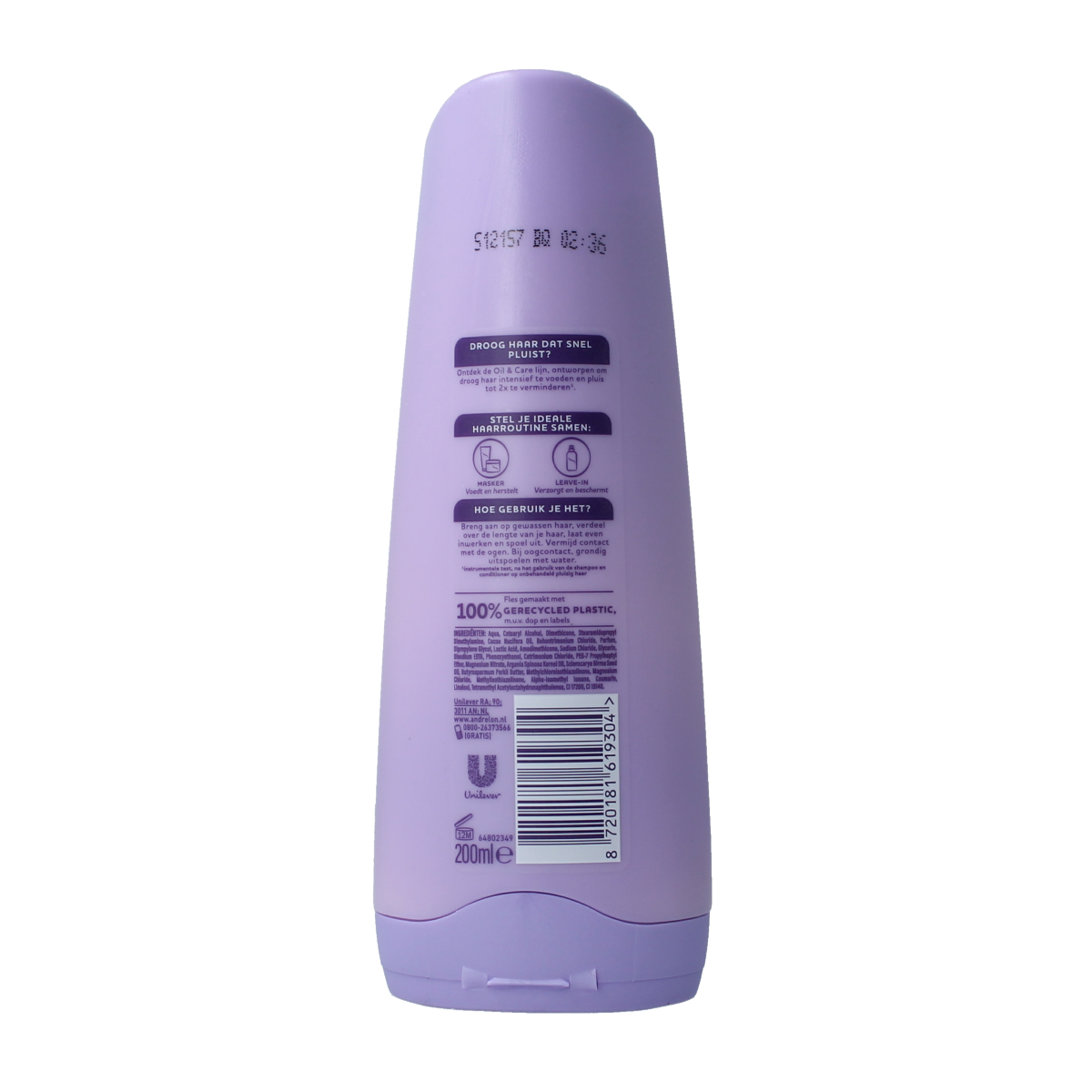 Andrelon Conditioner Oil & Care bottle, 200ml, for hair nourishment and hydration, in a sleek plastic container.