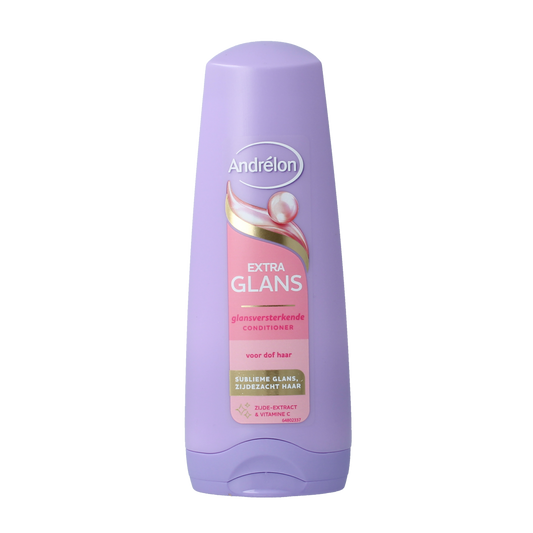 Andrelon Conditioner Glans & Care for hair, 200ml, hair care product with nourishing formula, in a transparent bottle